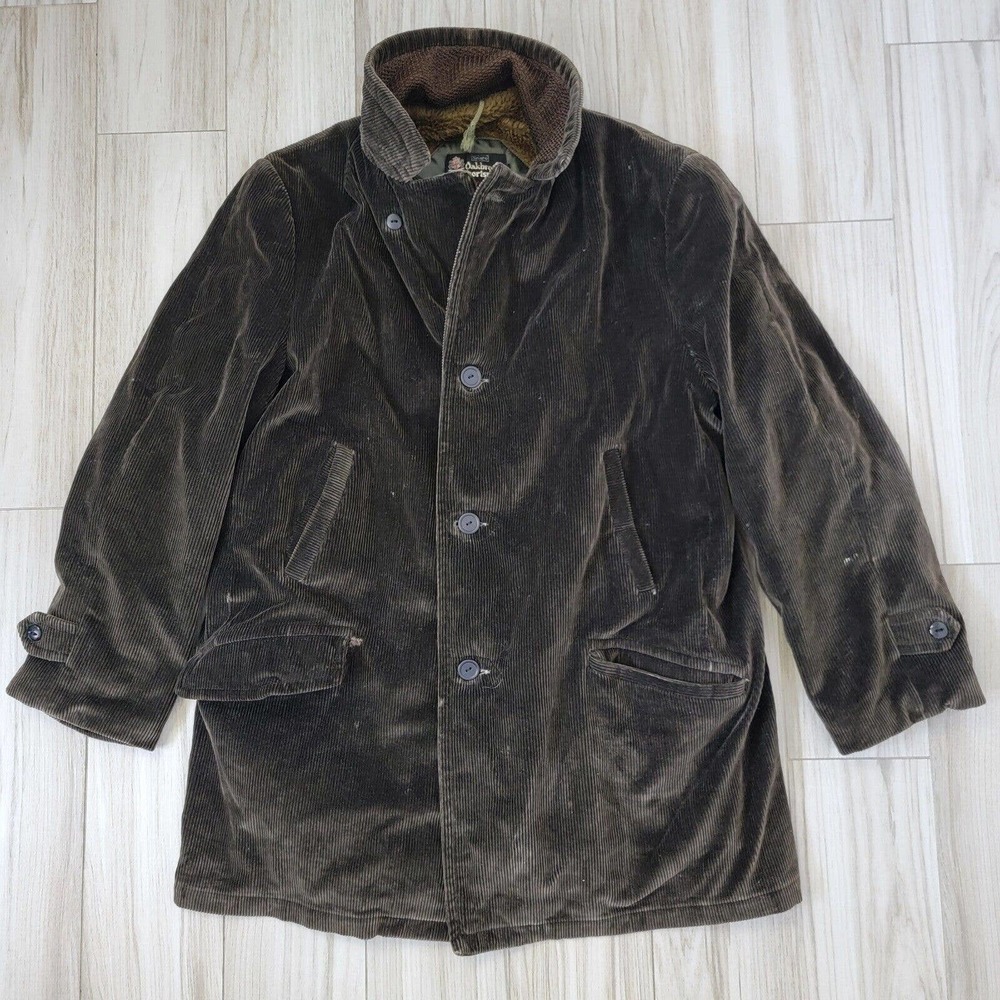 Vtg Oakbrook Sportswear Sears Corduroy Norfolk Jacket Coat Mod Mid Century 46L